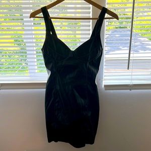 Black leather dress